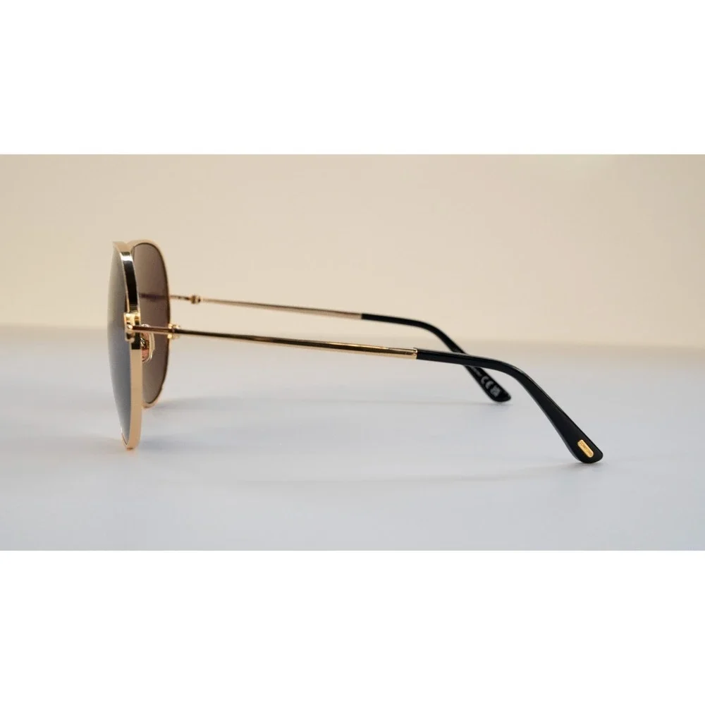 Tom Ford TF1158 Keating Mens Metal Sunglass 30A Shiny Deep Gold 71-30 Gray Italy